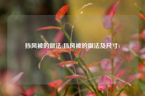 挡风被的做法(挡风被的做法及尺寸)