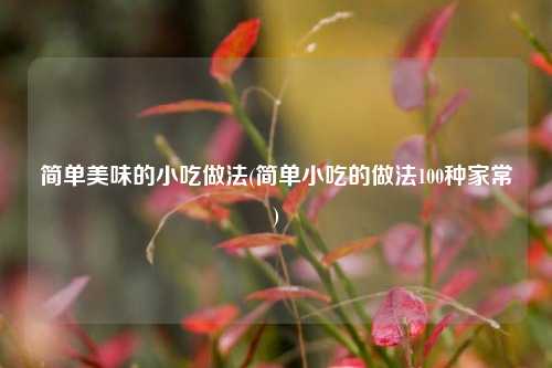 简单美味的小吃做法(简单小吃的做法100种家常)