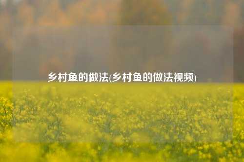 乡村鱼的做法(乡村鱼的做法视频)