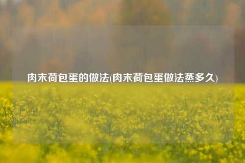 肉末荷包蛋的做法(肉末荷包蛋做法蒸多久)