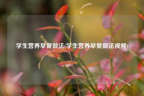 学生营养早餐做法(学生营养早餐做法视频)