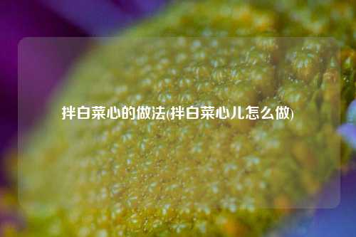拌白菜心的做法(拌白菜心儿怎么做)